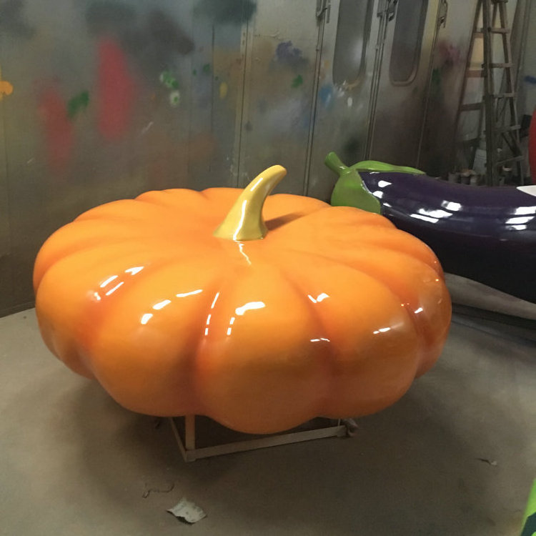 Creative design fiberglass furits sculpture pumpkin stool resin fruits statue