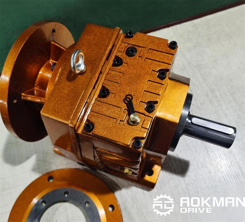 Aokman Flange Mounted Inline Coaxial Helical Geared Motor Gearbox Horizon in Line Helical Gearbox