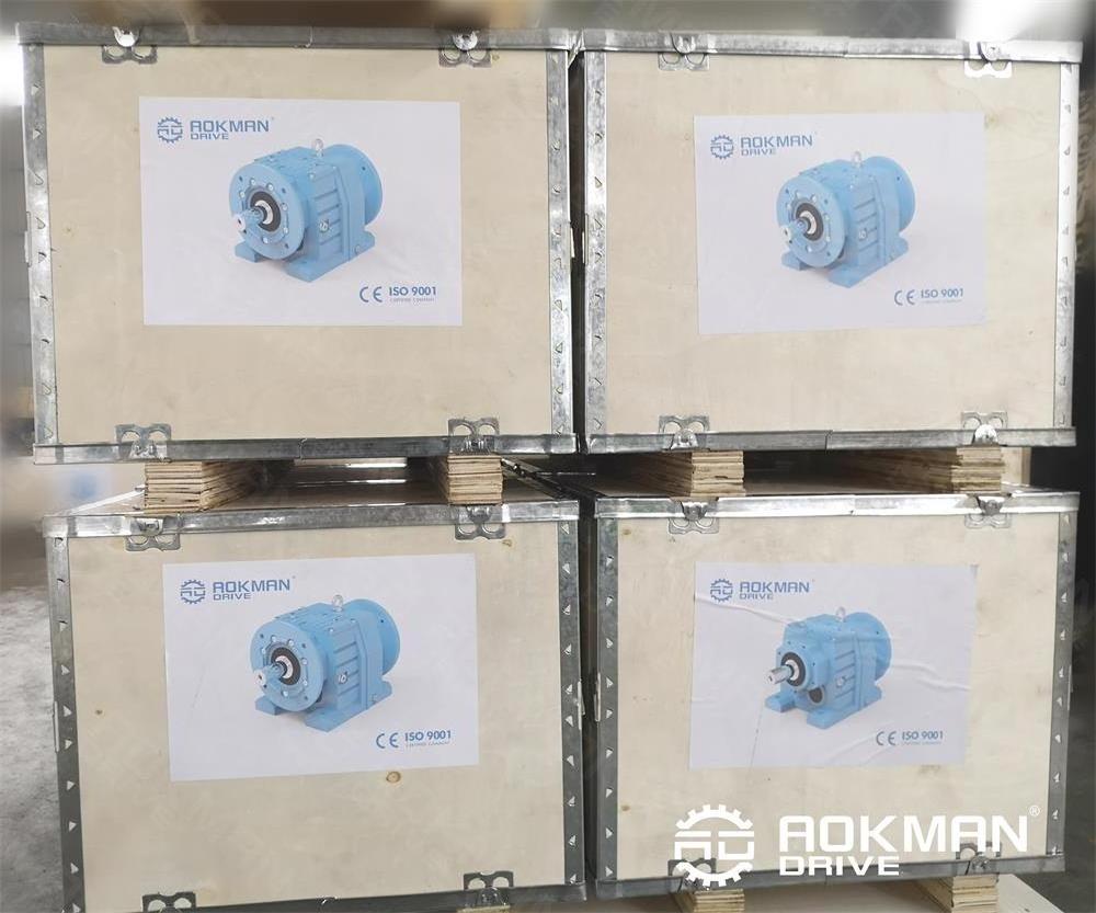 Aokman Flange Mounted Inline Coaxial Helical Geared Motor Gearbox Horizon in Line Helical Gearbox