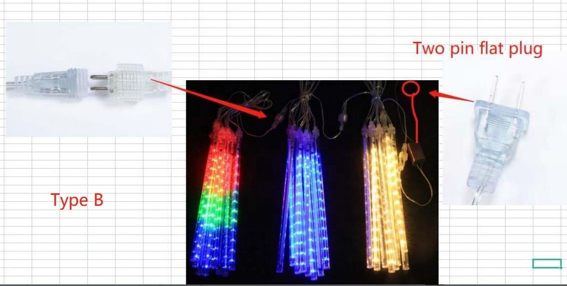 110V 220V Meteor Shower Rain LED String Lights for Holiday Decor