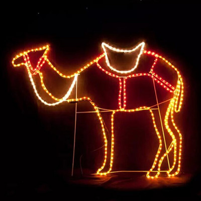 Outdoor 2D rope light nativity scene Christmas sculpture light