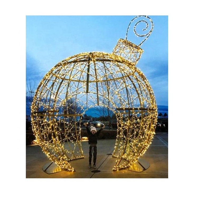 Christmas Commercial Decoration 3D Giant Led Christmas Sphere Ball Arch Light