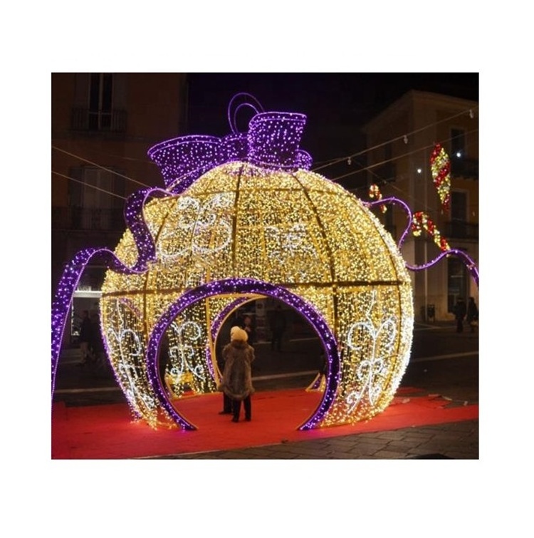 Christmas Commercial Decoration 3D Giant Led Christmas Sphere Ball Arch Light