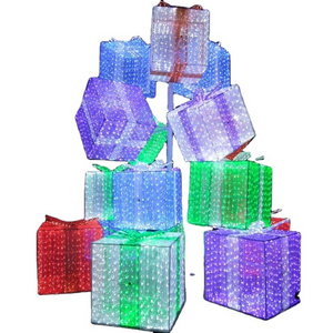 LED Christmas light outdoor indoor decoration 3D acrylic light Christmas gift box