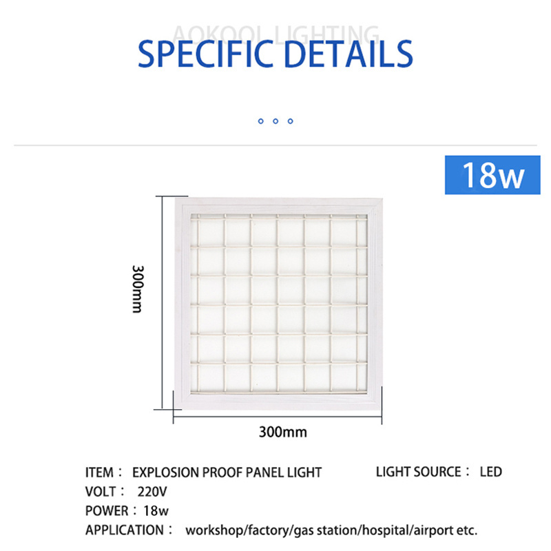 Indoor Lighting Waterproof Office Room Professional Lamp 24W 60W LED Explosion Proof Panel lights