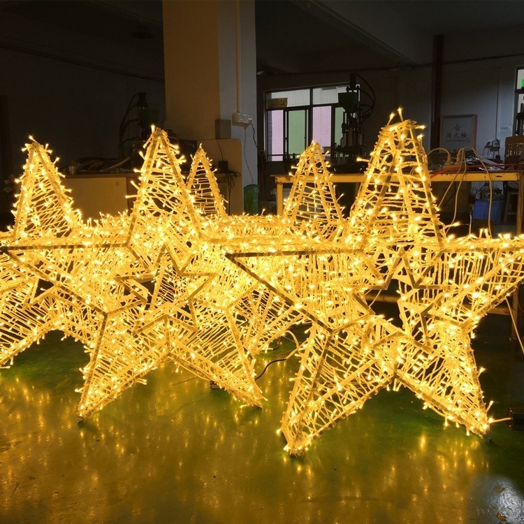 24V 110V 220V Christmas star 3D hanging ornament large star motif light