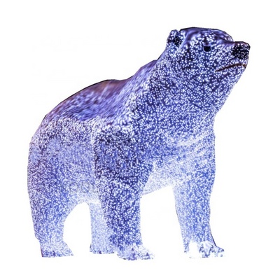 Outdoor Commercial Christmas Decor 3D Giant Polar Bear Motif Light