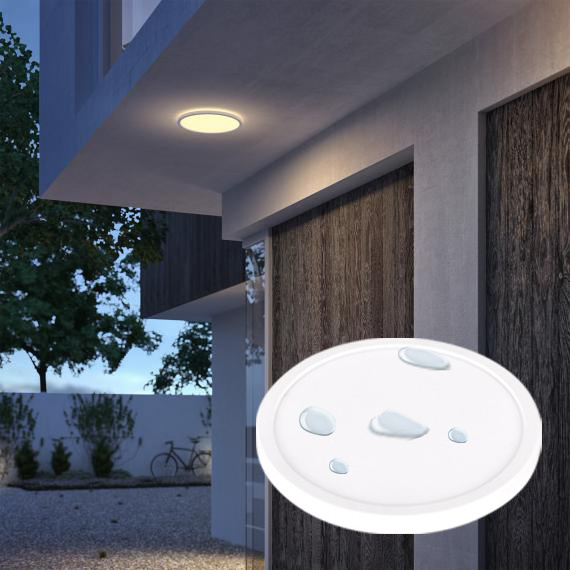 IP 54  IP65  Superslim 26mm flush mount tri-colour led oyster lights dimmable for Balcony Bathroom Kitchen Hallway outdoor