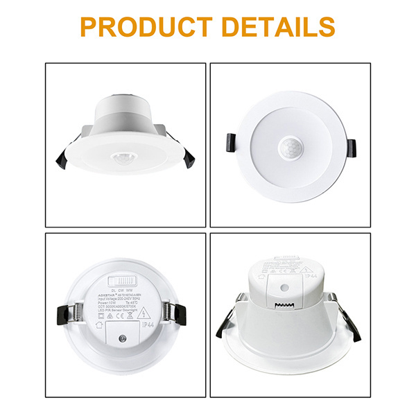 SAA  IP44  10W cut out  90mm Sensor Function Recessed Dimmable Downlight