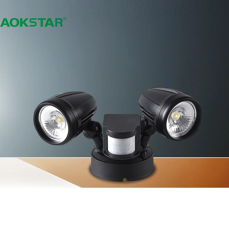 30w COB Modern  Smart Led Light Outdoor Garage Security  Motion Sensor double head adjustable Spot Light