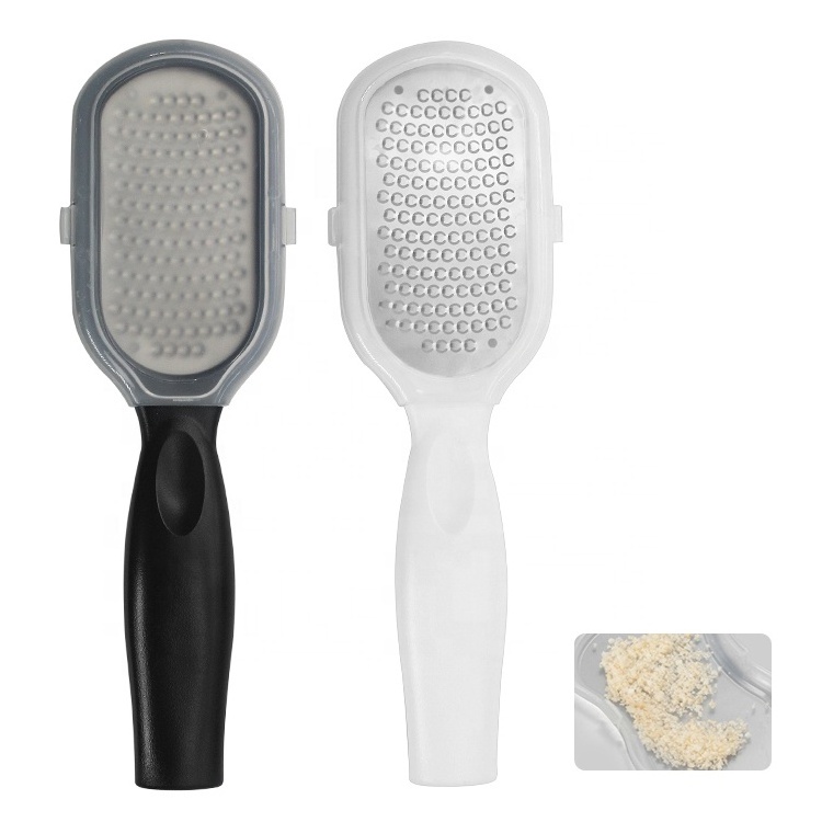 Hot Sale Callus Remover Plastic Handle Foot Scrubber White Stainless Steel Metal Foot File With Cover