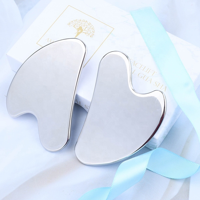 Factory Sale Heart Shape Love Stainless Steel Gua Sha Tools Facial Massage Lifting Tools