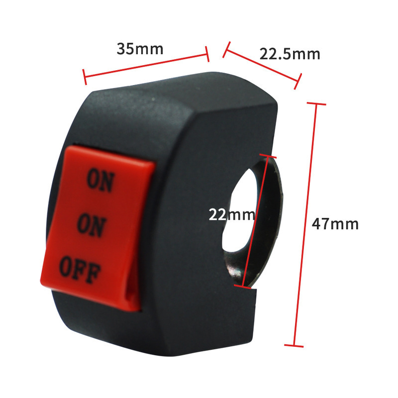 22mm Universal Motorcycle Switch ON/ON/OFF Connector Push Button Switch Handlebar Headlight Fog Spot Light Controller Switch