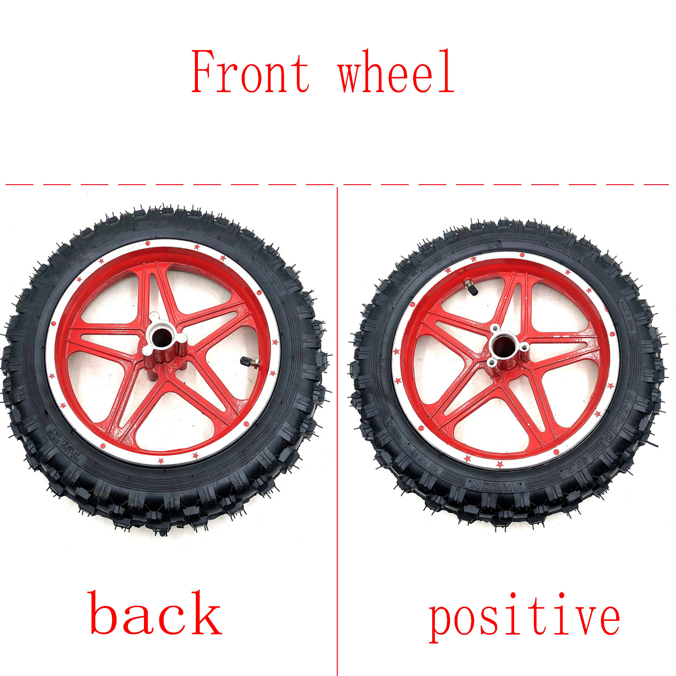 49cc 50cc Mini Dirt Pit Bike Wheel 2.50-10 Front and Rear Rims with Tyre Inner Tube 10inch tires 10