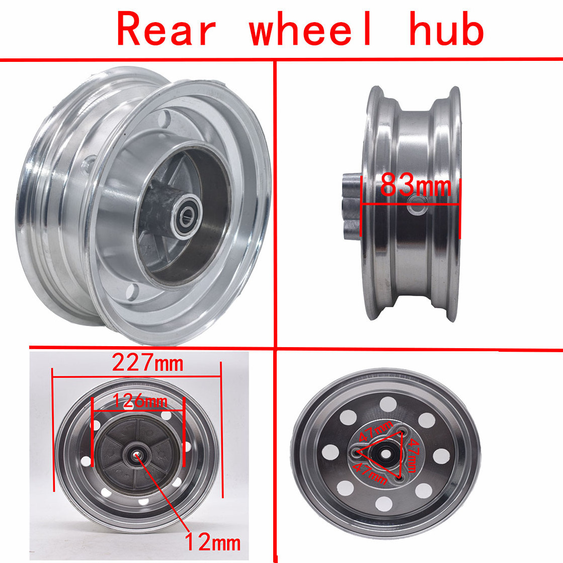 Front And Rear Wheels Rims With Hub For Honda Mini Trail Bike Monkey DAX Z50A Z50R Z50J Z110 Z125 Black Or Sliver