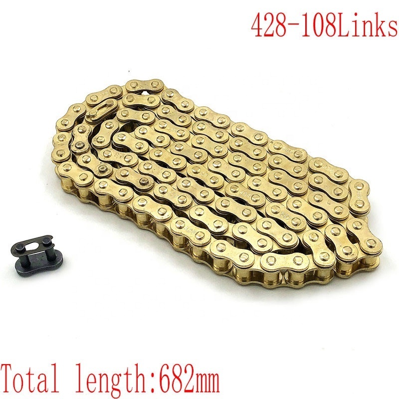 Gold 428 102/104/108 links GOLD O-RING chain 110-150cc dirt bike For CRF 50 70 SSR Pit Dirt Bike