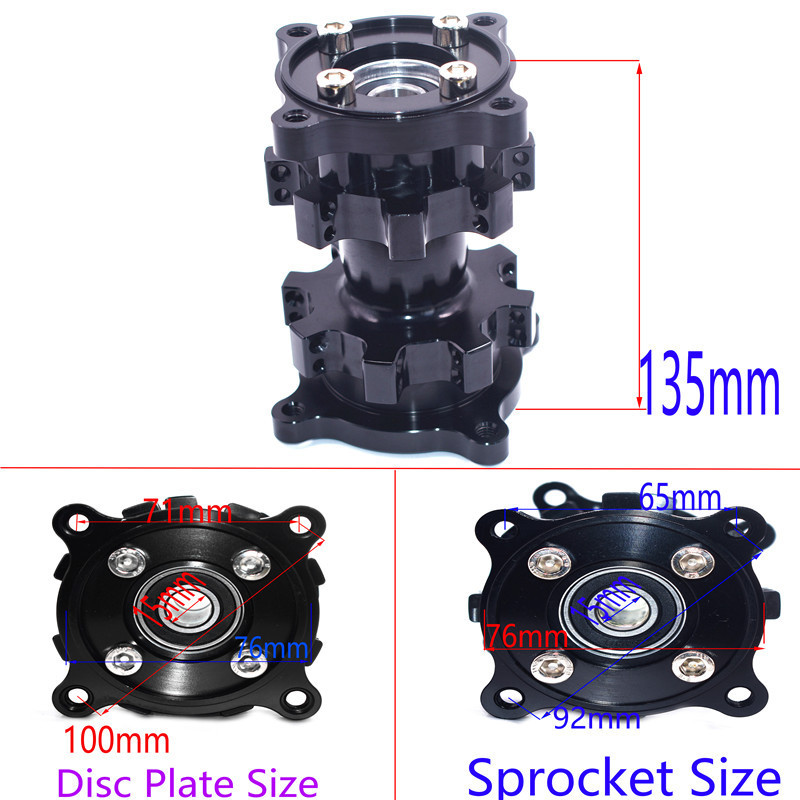 Dirt Pit Bike CNC Aluminum Rim Hub 15MM Wheel Axle Hole Front Rear Rim Hubs For 10 12 14 17 inch Motorcycle Motocross Wheel Tyre