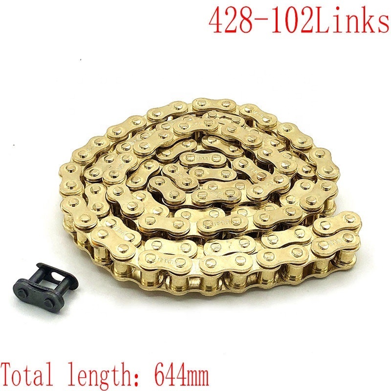 Gold 428 102/104/108 links GOLD O-RING chain 110-150cc dirt bike For CRF 50 70 SSR Pit Dirt Bike