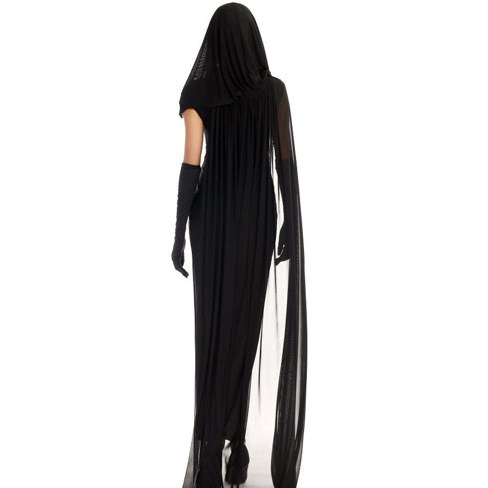 Halloween Vampire Witch Costume Sexy Black Gauze Cloak Dress Cosplay party dress halloween Performance Game costumes