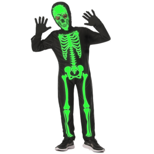 Glow-in-the-Dark Skull Ghost Anime Costume for Kids Halloween Jumpsuit & Dress up for Stage Shows & Parties