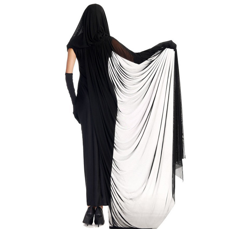 Halloween Vampire Witch Costume Sexy Black Gauze Cloak Dress Cosplay party dress halloween Performance Game costumes