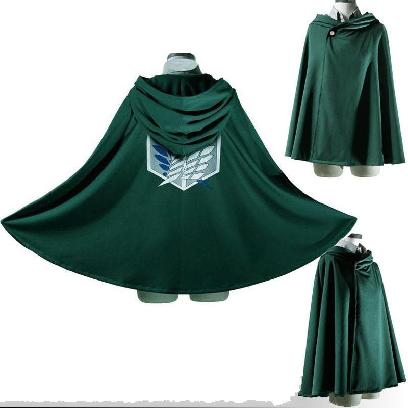 Men's Attack the Giant Survey Corps Long Cape Cosplay Costume for Halloween Festival Dress up