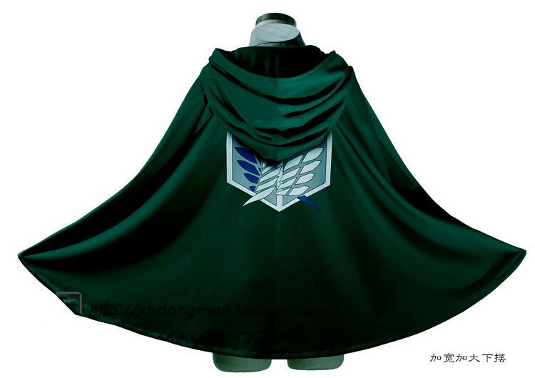 Men's Attack the Giant Survey Corps Long Cape Cosplay Costume for Halloween Festival Dress up