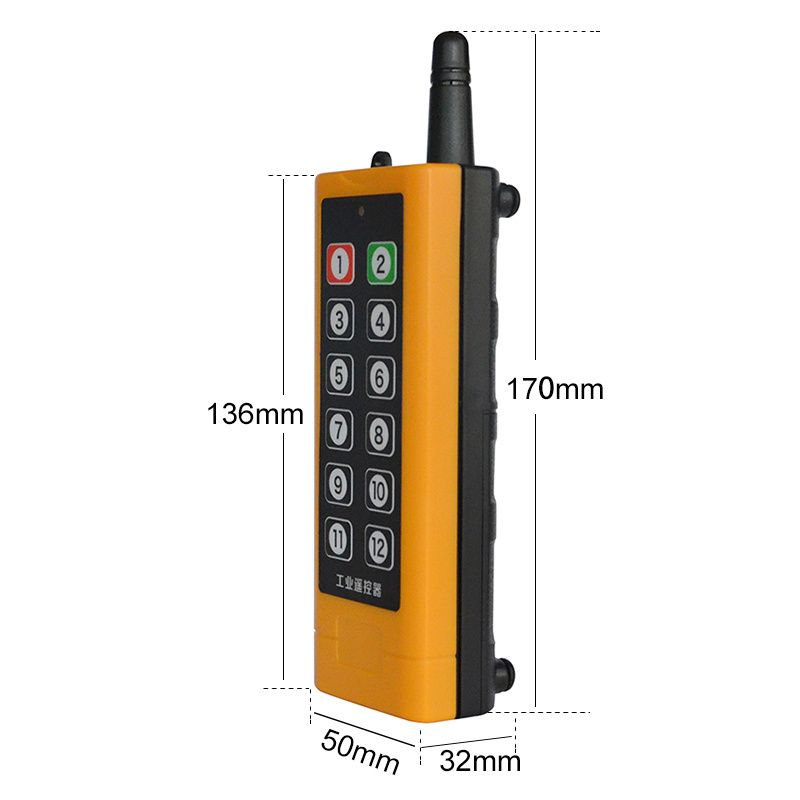 Electric Hoist/Overhead Crane Industrial Radio Remote Control Shell 8/10/12 Button Wireless Remote Controller Plastic Enclosure