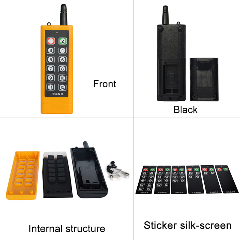 Electric Hoist/Overhead Crane Industrial Radio Remote Control Shell 8/10/12 Button Wireless Remote Controller Plastic Enclosure