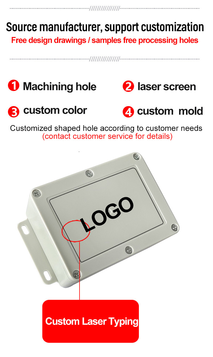 Customized Outdoor IP68 Wall-Mounted Sealed Explosion Proof Power Supply Junction Box ABS Plastic Waterproof Cabinet enclosure