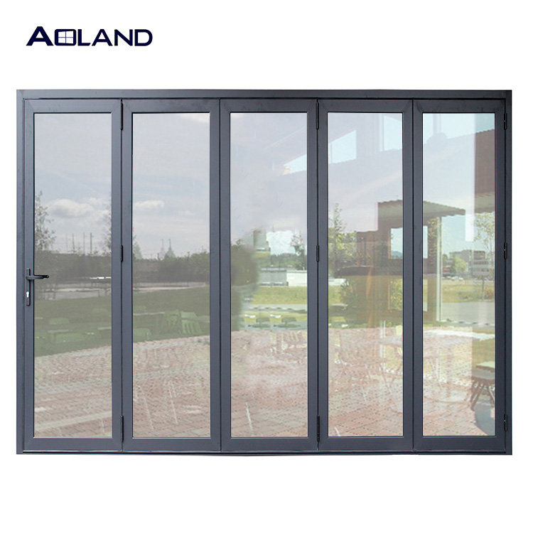 Aoland aluminium heavy duty commercial system standard 5 panel bi fold door design