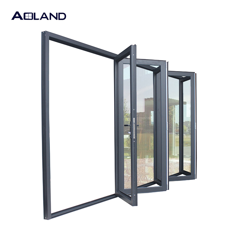 Aoland aluminium heavy duty commercial system standard 5 panel bi fold door design