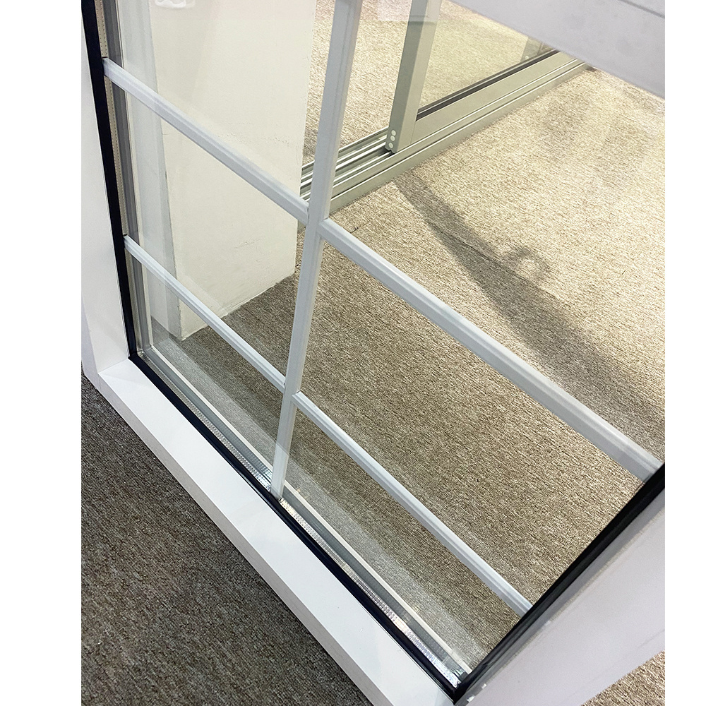 White Arch top aluminium thermal break double glazing fix window with grid