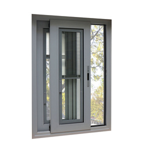 Privacy sliding windows with insert blinds and SS security mesh German hardware