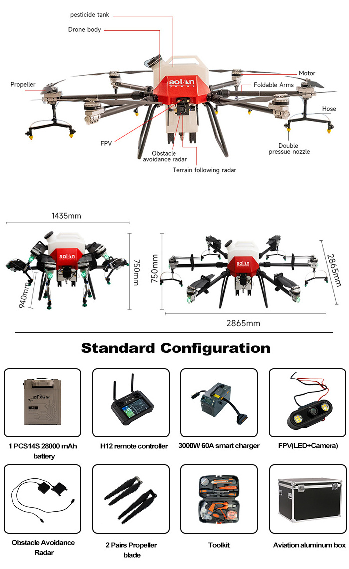 Foldable Agri Uav Agricultural Spraying Drones All-Terrain Flight  Agriculture Drone Sprayer For Sale