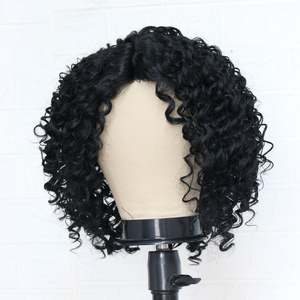 Premium fiber kinky curly synthetic hair trending high heat fiber quality synthetic lace front hair short curly synthetic wigs