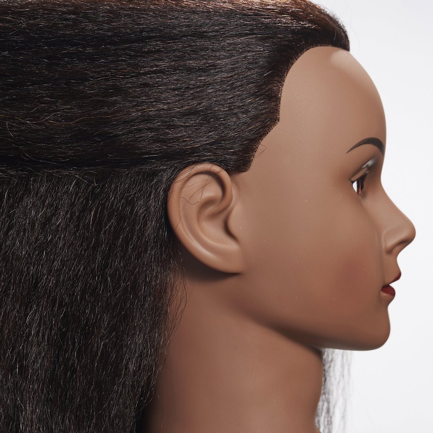 100% Real Hair Mannequin Head Hairdresser Training Head Manikin Cosmetology Doll Head