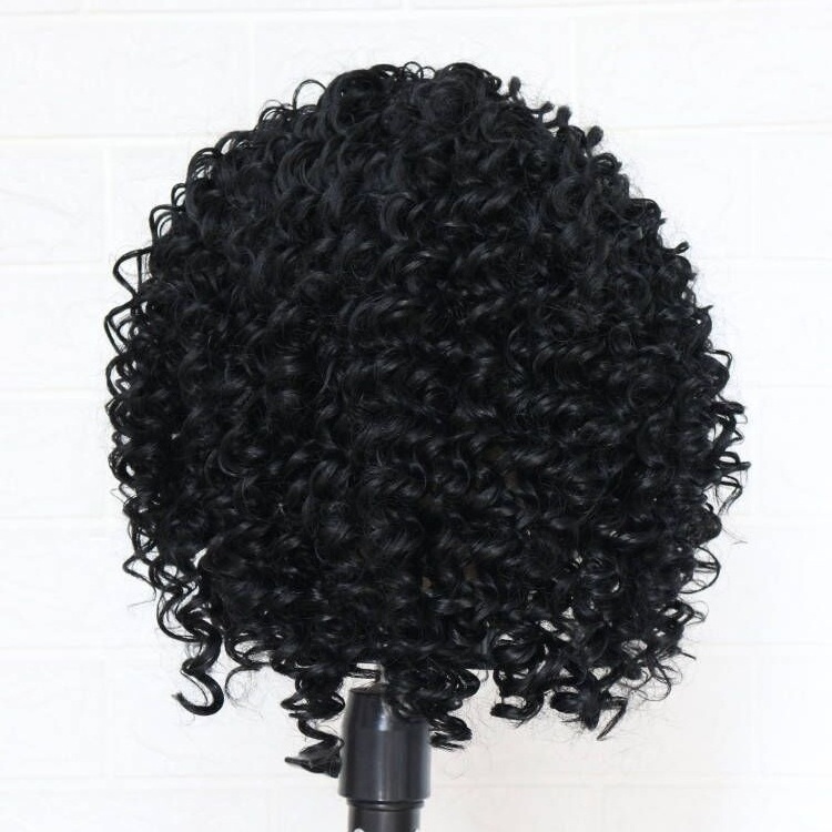 Premium fiber kinky curly synthetic hair trending high heat fiber quality synthetic lace front hair short curly synthetic wigs