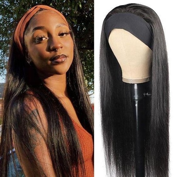 wholesale synthetic wigs Straight 180% Density Glueless syntheticr Headband Wig for black women wig vendors