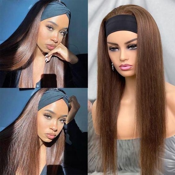 wholesale synthetic wigs Straight 180% Density Glueless syntheticr Headband Wig for black women wig vendors