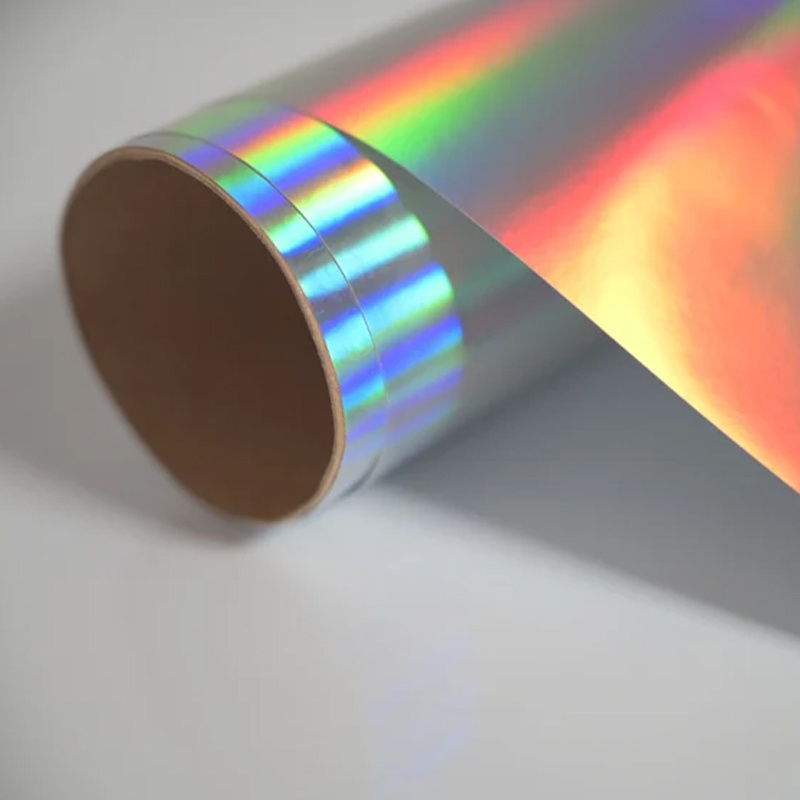 100mic Eco-Solvent Printable Holographic Self Adhesive Vinyl Rainbow Adhesive Vinyl Roll for Digital Printing Hologram Vinyl