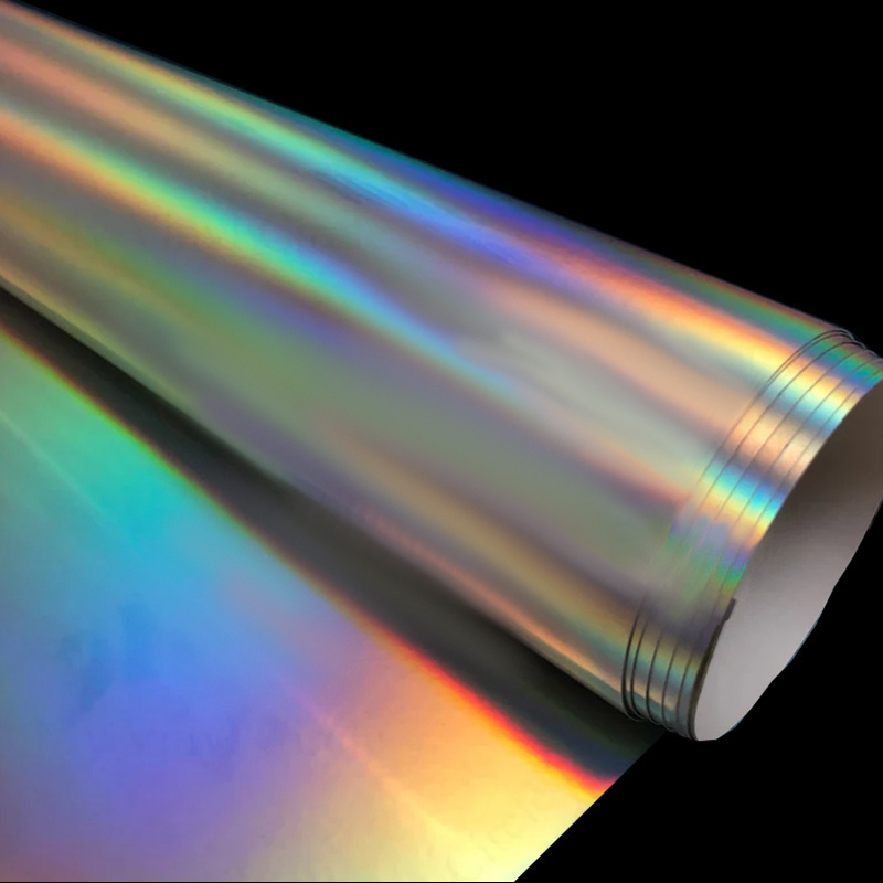 100mic Eco-Solvent Printable Holographic Self Adhesive Vinyl Rainbow Adhesive Vinyl Roll for Digital Printing Hologram Vinyl