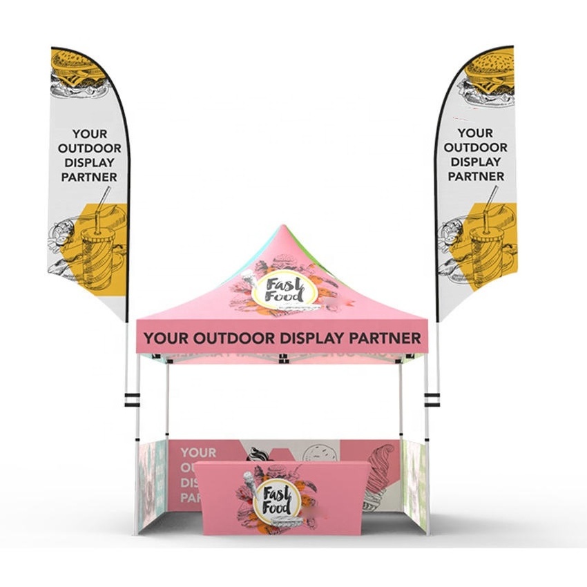 Industrial commercial gazebo tent 3 x 6 with sidewall for market trade show tent