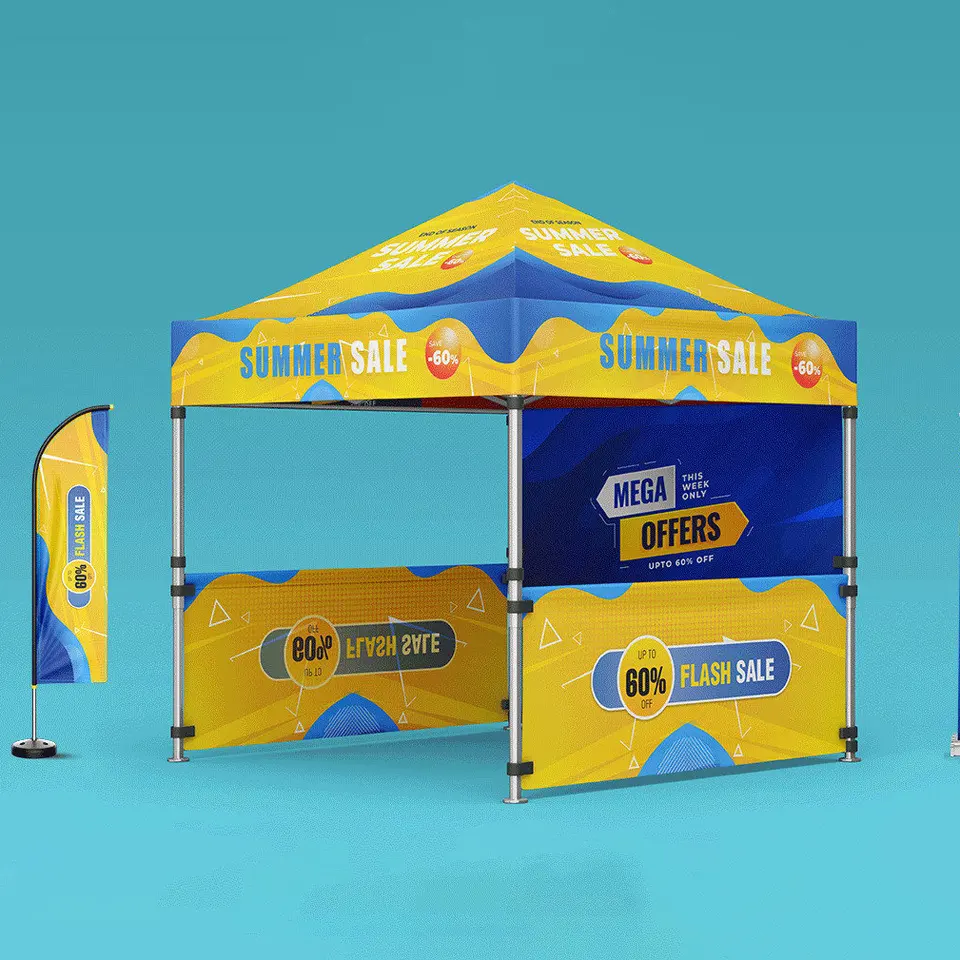 Outdoor 3x3 3x4.5 3x6m aluminium pop up folding gazebo 3x4 commercial heavy duty custom printed advertising gazebo tent