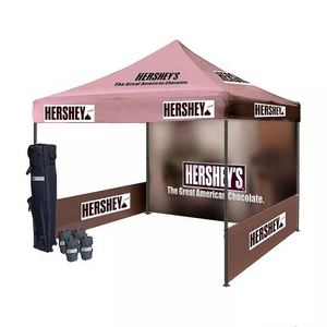 Custom Logo Pop Up Canopy Tent for Trade Show with 1pc Full Backwall 2pcs Half Sidewalls-10x10