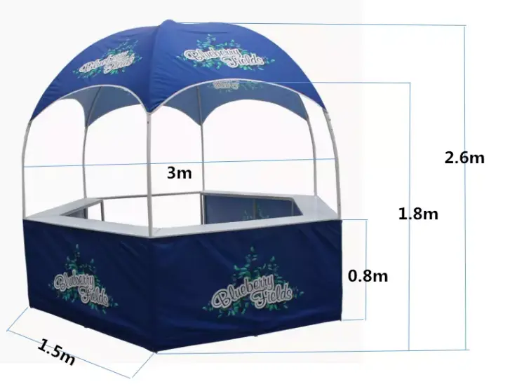 AOLI hot sale Dome kiosk tents trade show hexagon promotional collapsible booth kiosk tent