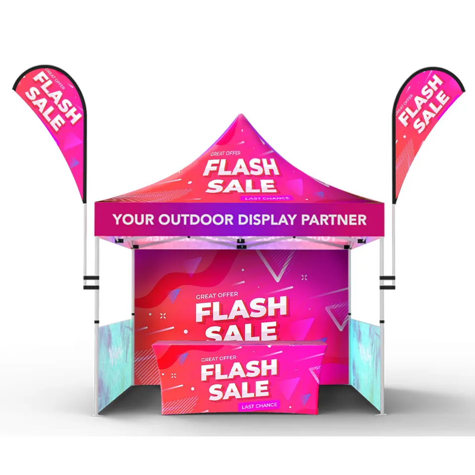 Branded 3x3m gazebo custom tent canopies printed logo with side wall