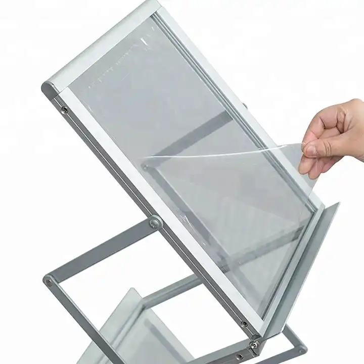 Floor Standing foldable metal Magazine display rack Metal Magazine Brochure Holder