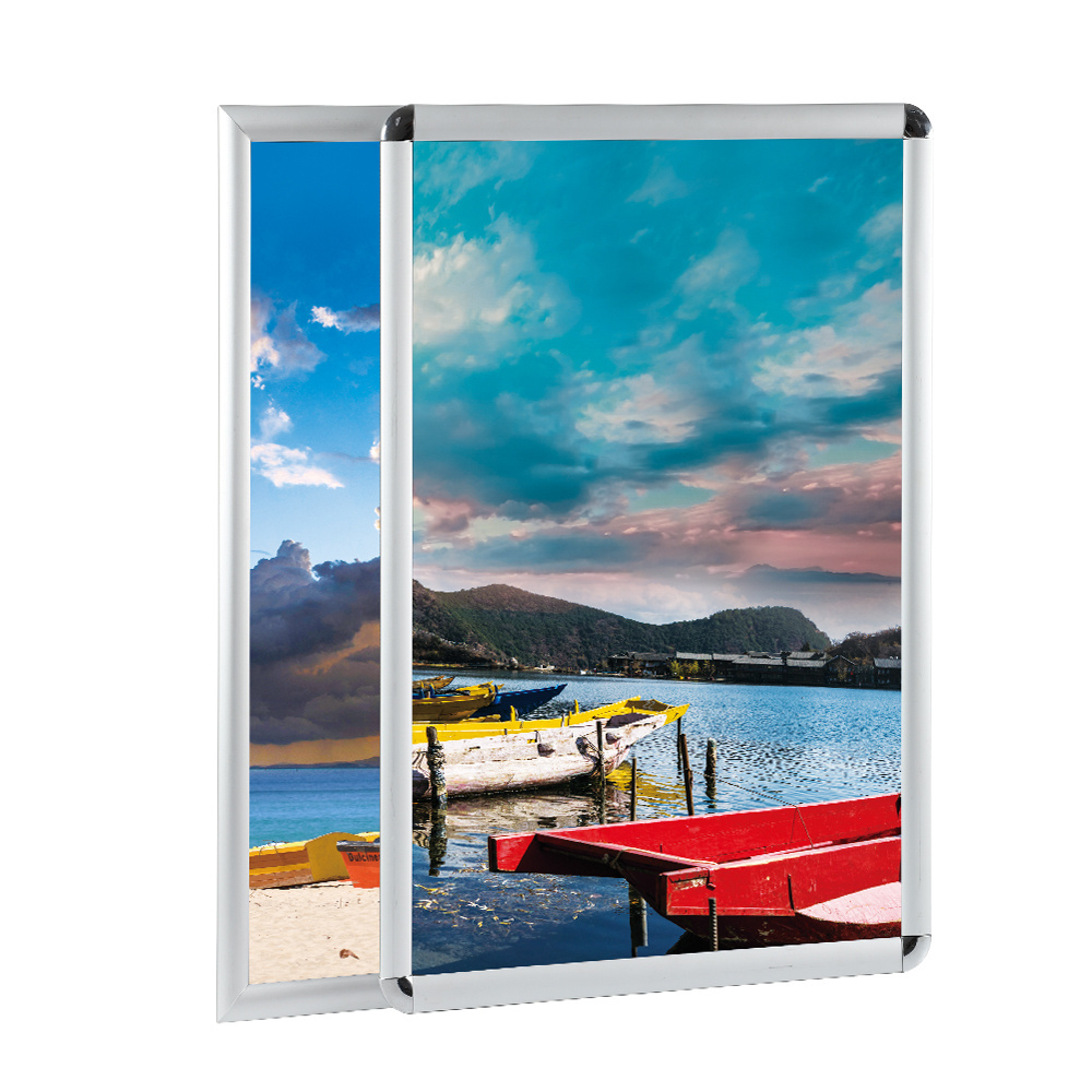 Aluminum extrusion poster frame silver Advertising snap frame