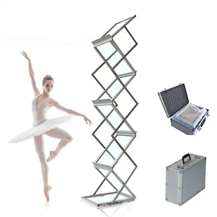 Floor Standing foldable metal Magazine display rack Metal Magazine Brochure Holder